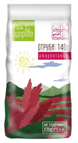 Изображение товара Ешь здорово амарантовые отруби, 140 г безглютеновые Ешь здорово амарантовые отруби, 140 г безглютеновые фотография